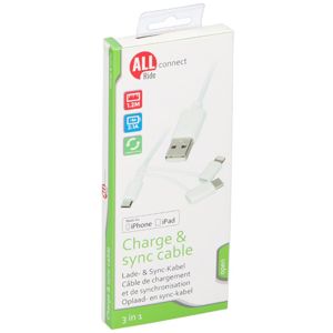 Allride Connect nabíjecí kabel micro usb, typ c, iphone