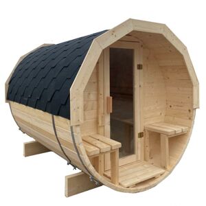 Dřevěná sauna–sud 2.4m + kamna Harvia zdarma