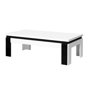 Konferenční stolek Linn 07 bílo-černý / lesklý