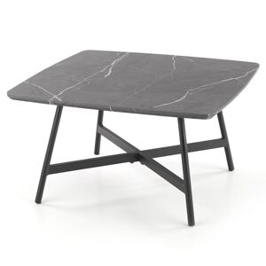 Konferenční stolek Ferrara popelavě šedá mramor/černá