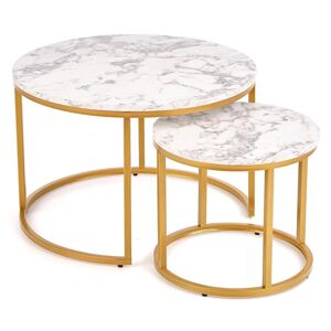 Konferenční stolek Paola bílá mramor/zlatá