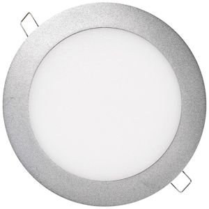 LED panel 175mm, kruhový vestavný stříbrný, 12W neutr. bílá