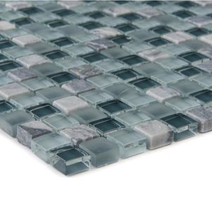 Mozaika marmor grau/glasmix hellgrau dunkel. 47857 30,5x30,5x0,8