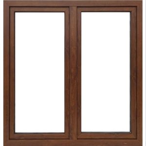 Okno dvoukřídlé/ 146,5x143,5cm/symetrické/bílé/zlatý dub