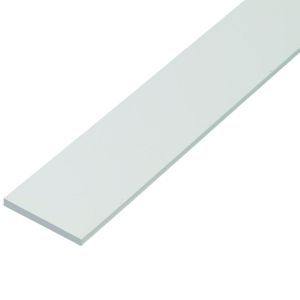 Plochý profil, PVC, bílý 1000x20x2
