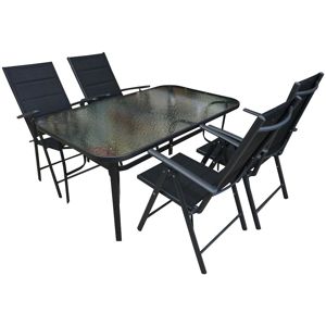 Sada sklenený stůl + 4 židle Vigo