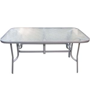 Sada sklenený stůl MT6008 + 4 židle TFC004 šedá