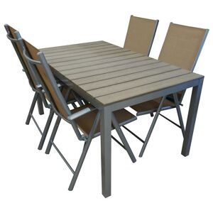 Sada stůl Polywood + 4 židle Porto taupe