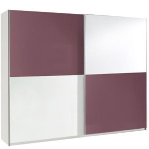 Skříň Lux 10, 244 cm fialovo-bílá / lesklá