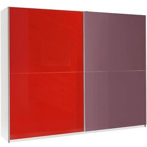 Skříň Lux 12, 244 cm červeno-failová / lesklá