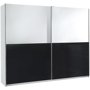 Skříň Lux 5, 244 cm bílo-černá / lesklá