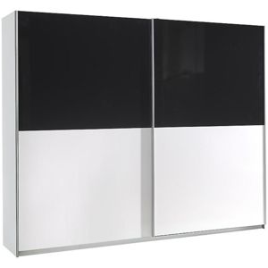 Skříň Lux 6, 244 cm bílo-černá / lesklá