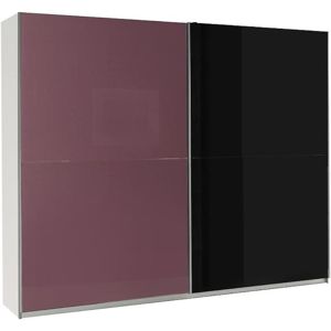 Skříň Lux 8, 244 cm fialovo-černá / lesklá