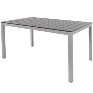 Stůl Polywood stříbrný/čierna 150x90